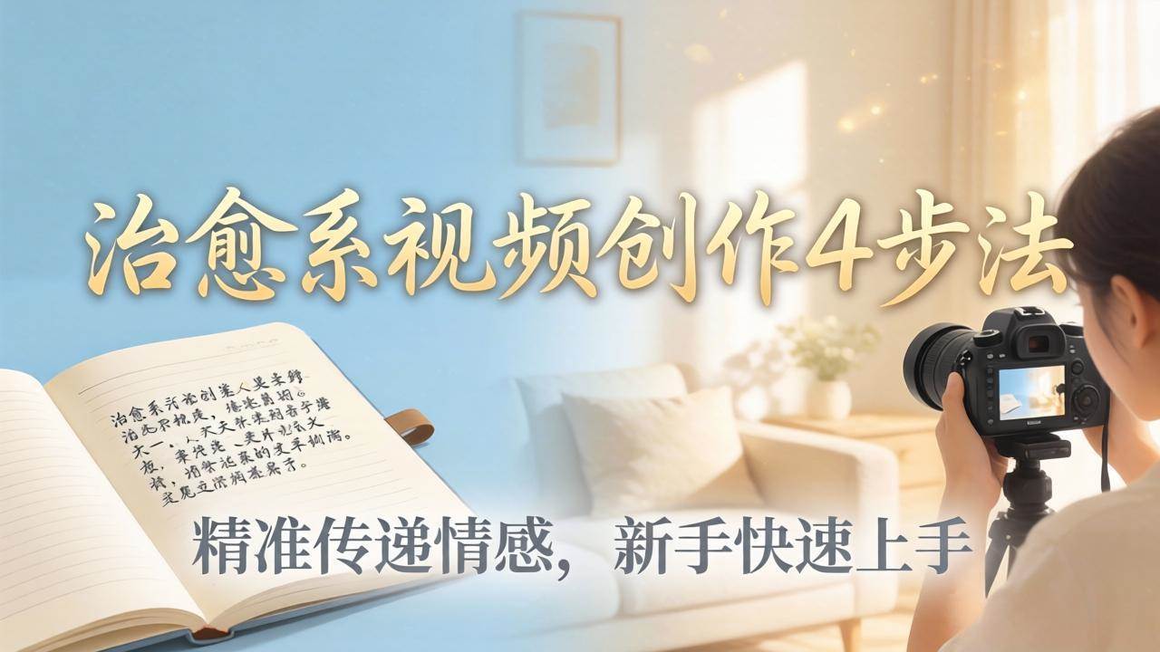 (4.24)治愈系视频创作4步法：从文案打磨到画面呈现，精准传递情感，新手快速上手出优质内容