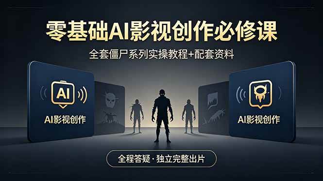 (4.25)零基础AI影视创作必修课，全套僵尸系列实操教程加配套资料，全程答疑带你独立完整出片